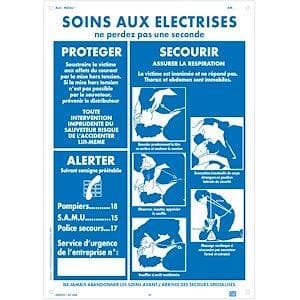 Panneau de premiers secours en cas d'électrocution 270 x 300mm