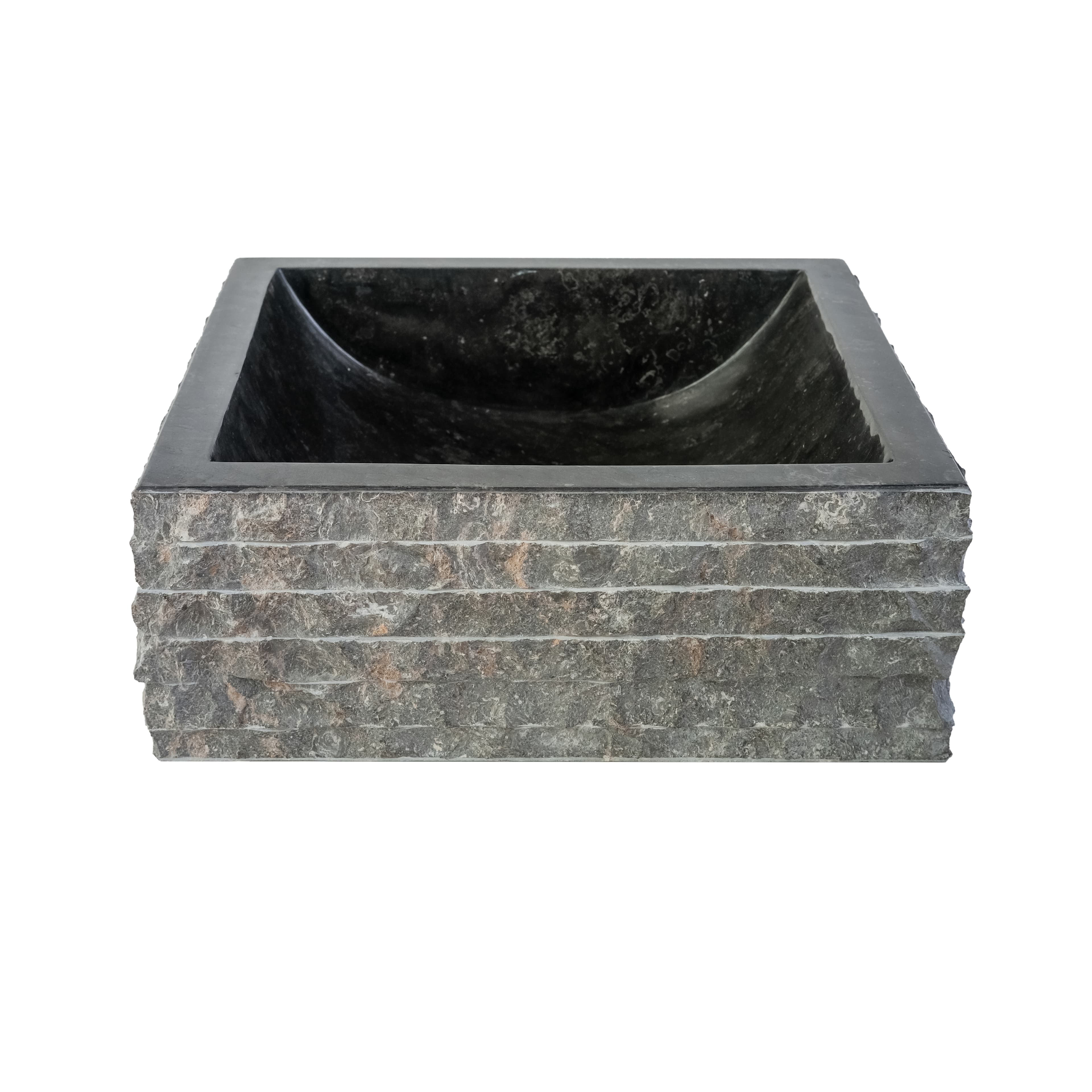 VIERKANTEN WASKOM ALUR KUIPVORMIG - ZWART 40X40X15CM