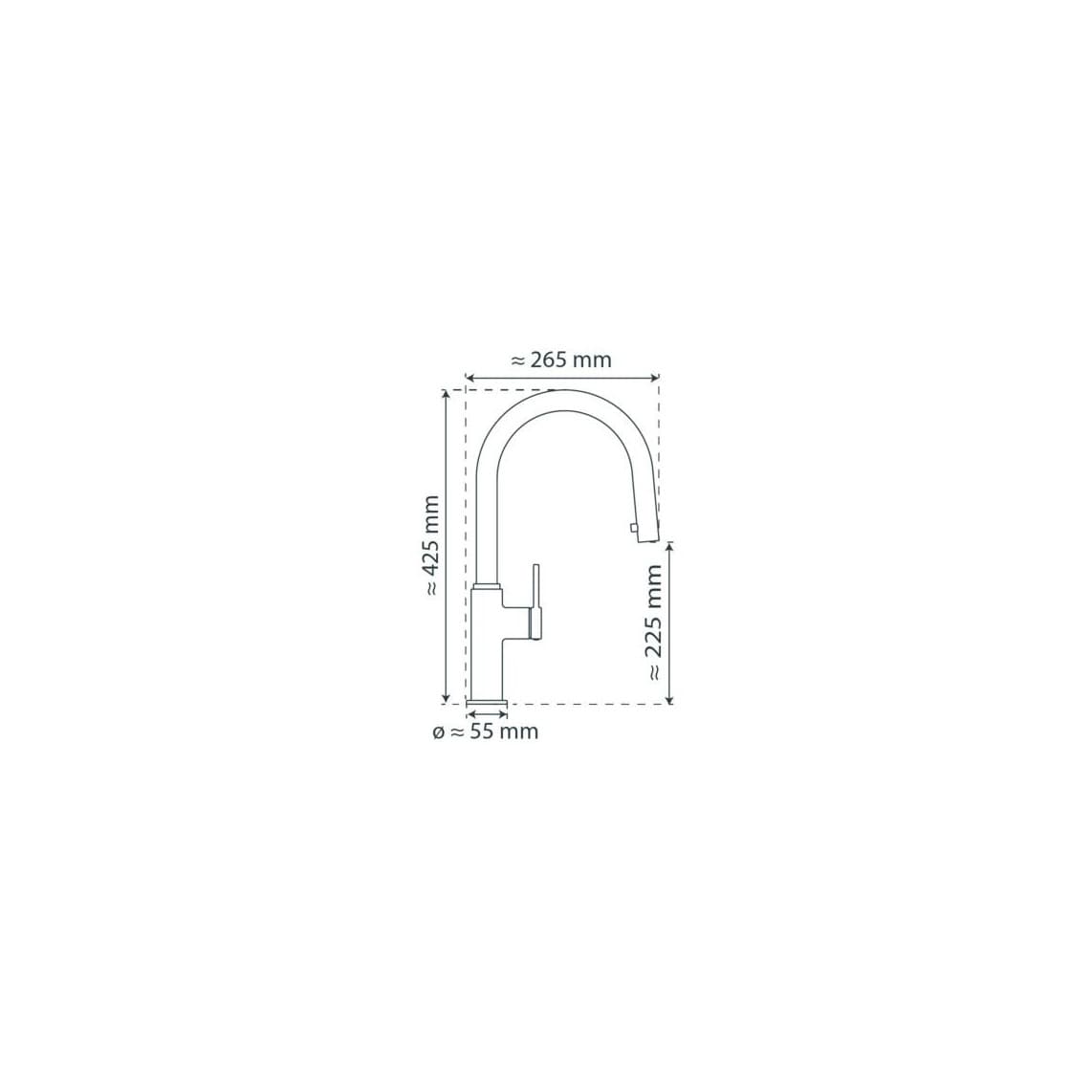79526 BLACKPOOL Sink mixer, stainles steel look, with pull-out spout