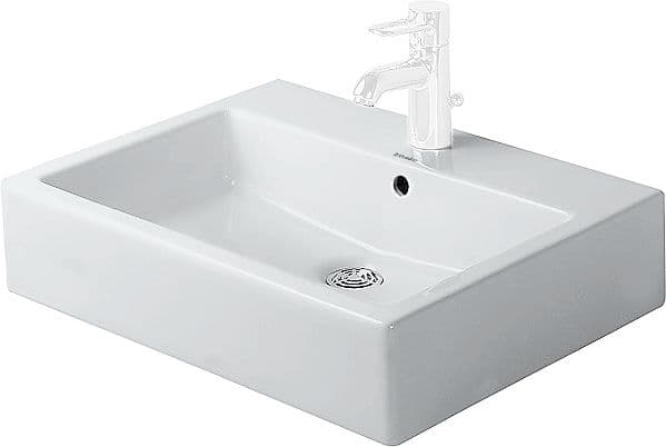 VASQUE A POSER LIBRE VERO DURAVIT 500X470MM +TROU ROBINET/TROP-PLEIN BLANC