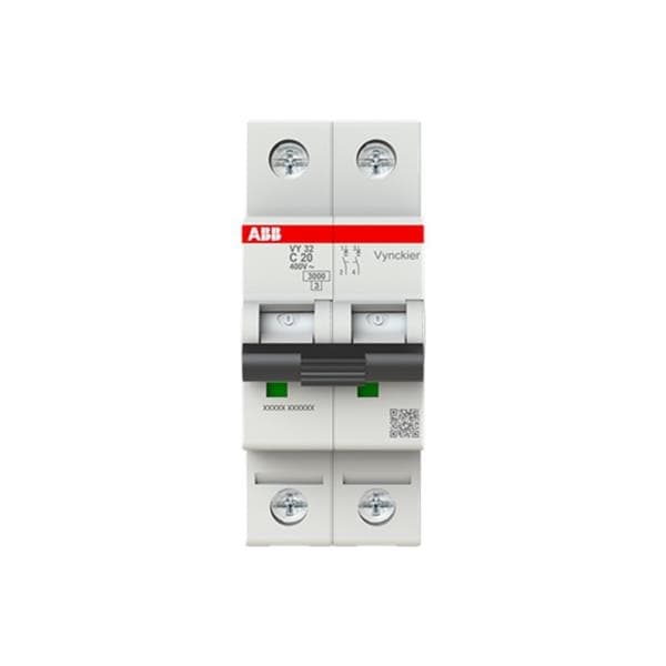 Disjoncteur VY30 2 pôles courbe C 20A 3kA