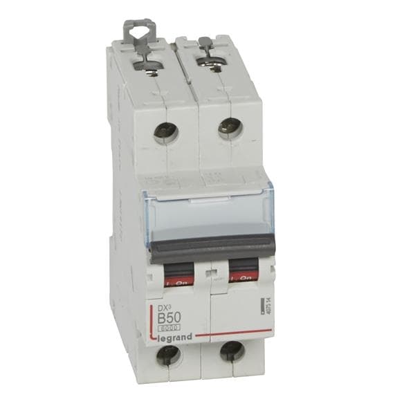 Disjoncteur DX³ 6000A / 10kA 2 pôles courbe B 50A 230 / 400V - 2 modules