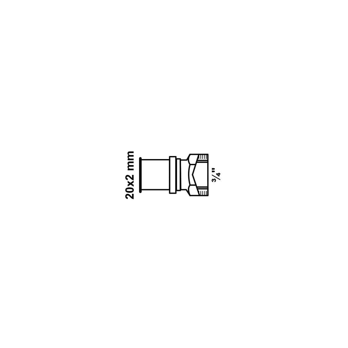 988730255 LT raccord de transition à serrer, vierge, 3/4" Eurocône pour 20 mm, raccord à sertir pour tube multicouche
