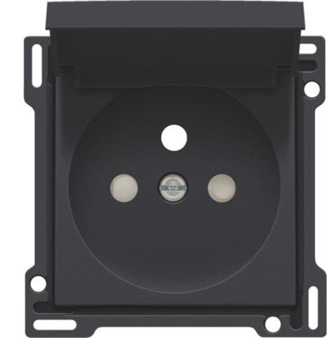 Set de finition pour prise de courant avec clapet 28.5mm Anthracite