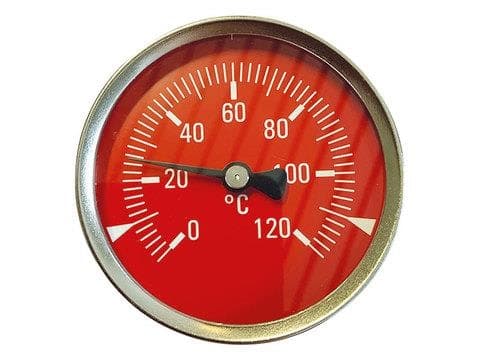 Thermomètre rouge 0 - 120°C diamètre 80mm