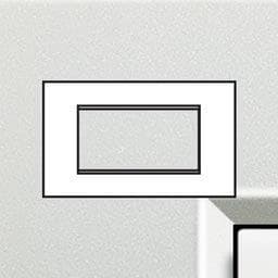 LivingLight - plaque rectangulaire 4 modules Argent