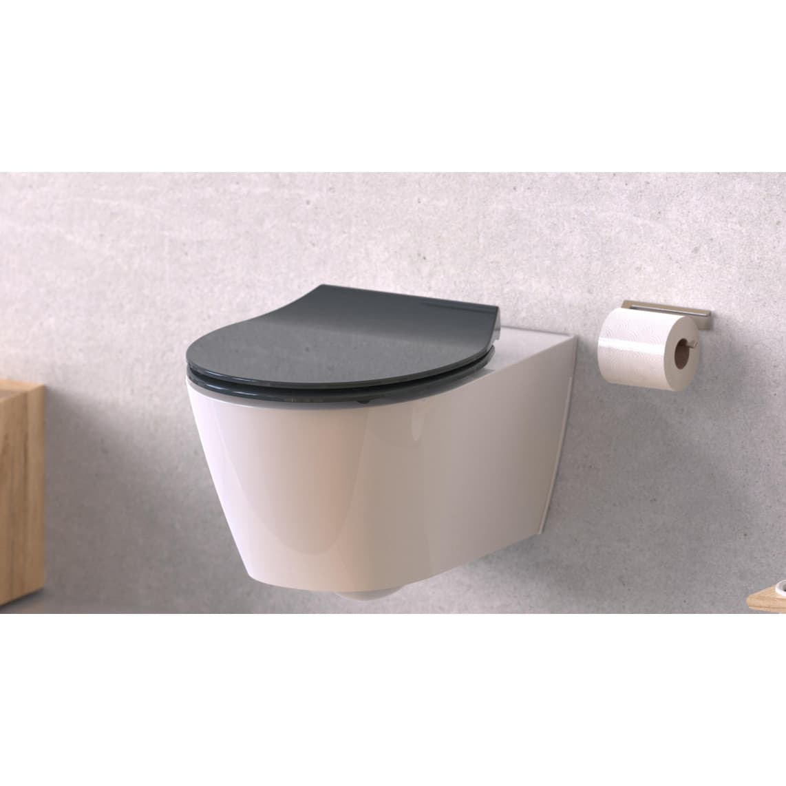 82704 Duroplast Toilet seat SLIM ANTHRAZIT, with soft close and quick release