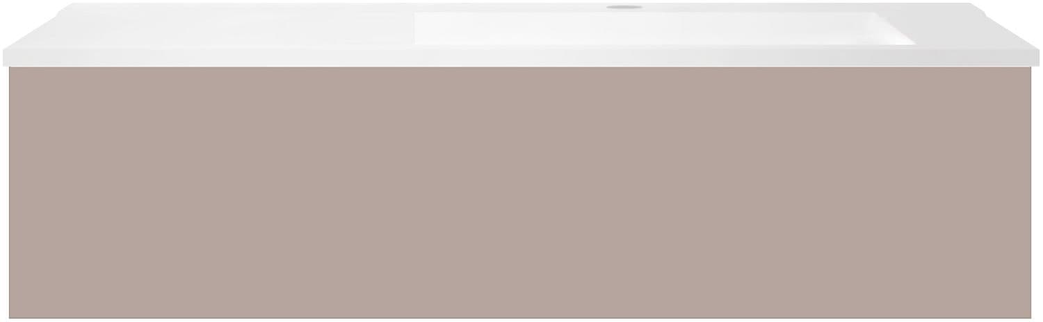 SOUS MEUBLE COFFEE 1 TIROIR 120 MAT BASALTGRIJS+LAVABO EN MARBRE SYNTHETIQUE DROITE BLANC MAT