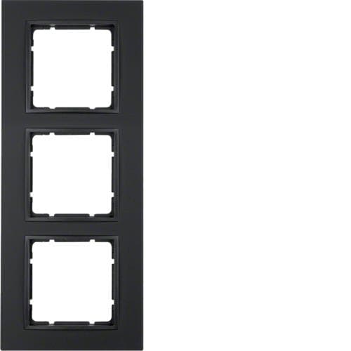 Plaque de recouvrement 3 postes Berker b7. Anthracite, mat
