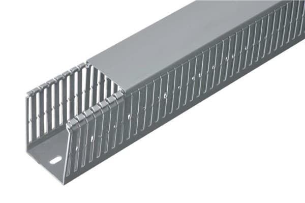 Goulotte de câblage Ral 7030 dim. L x H 80 x 60mm perforation au pas de 4 / 6 / 4mm