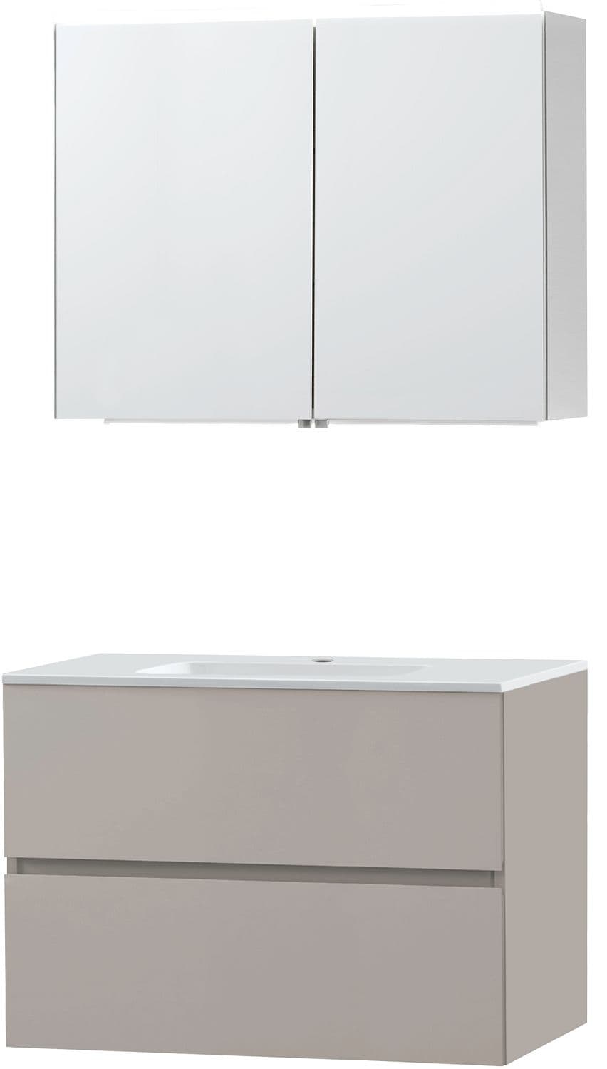 MEUBLE MOLTO POUDRE GRIS 90 MARBRE SYNTHETIQUE ARMOIRE TOILETTE