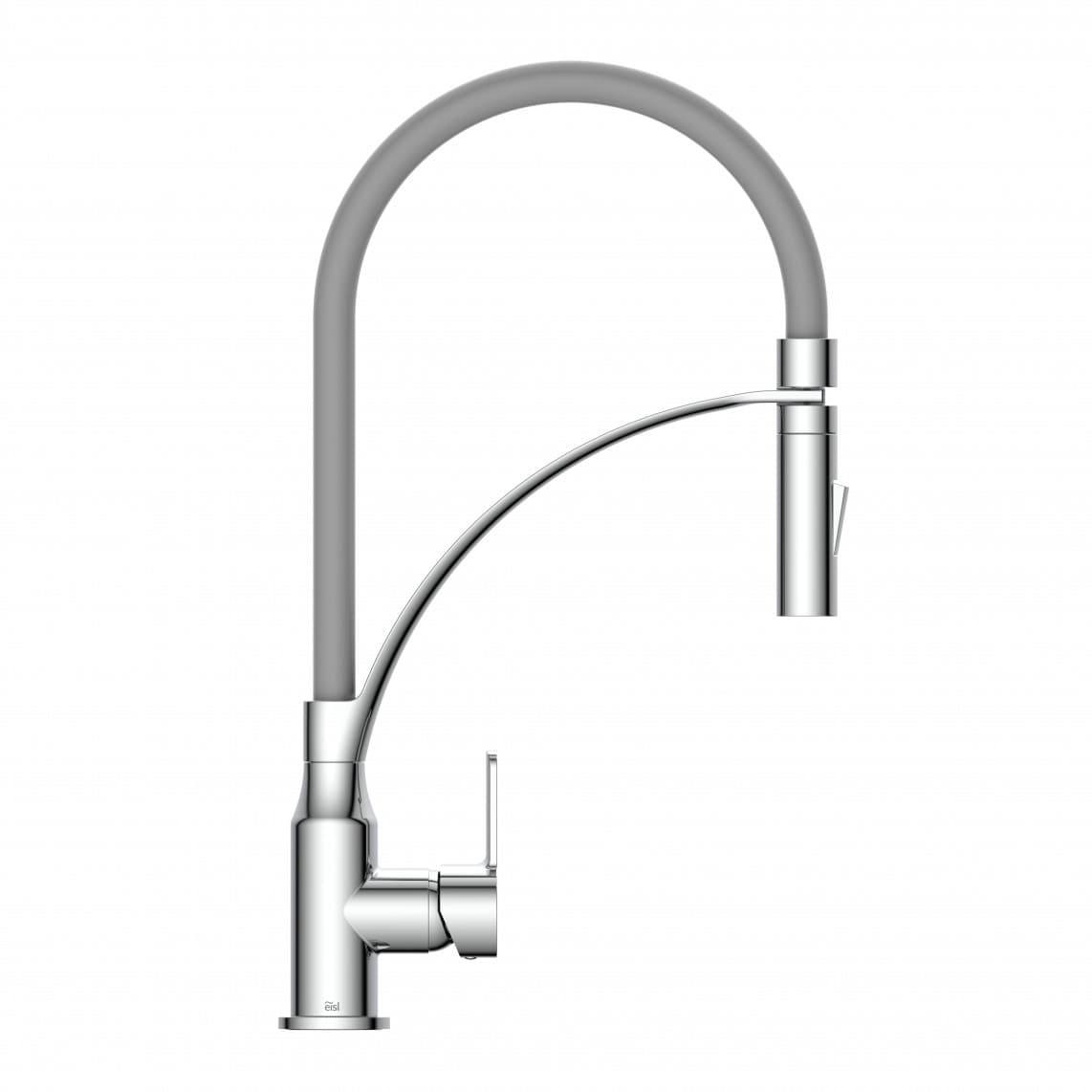 NI183CARCRB CARNEO Keukenkraan, chroom/zwart, met soft-touch slang