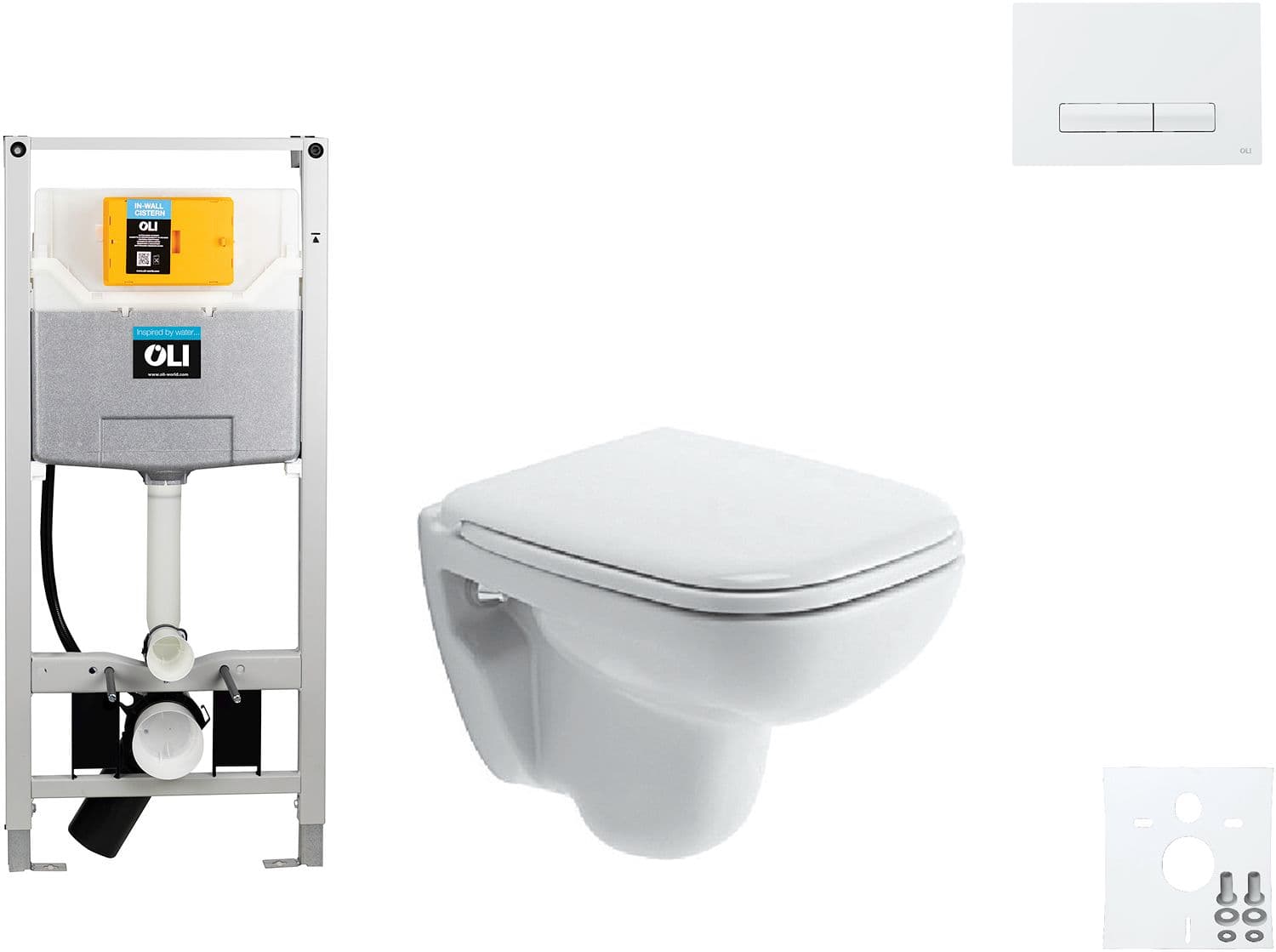 WALLFIX OLI WC SUSPENDU D-CODE COMPACT DURAVIT CODE GLAM BLANC