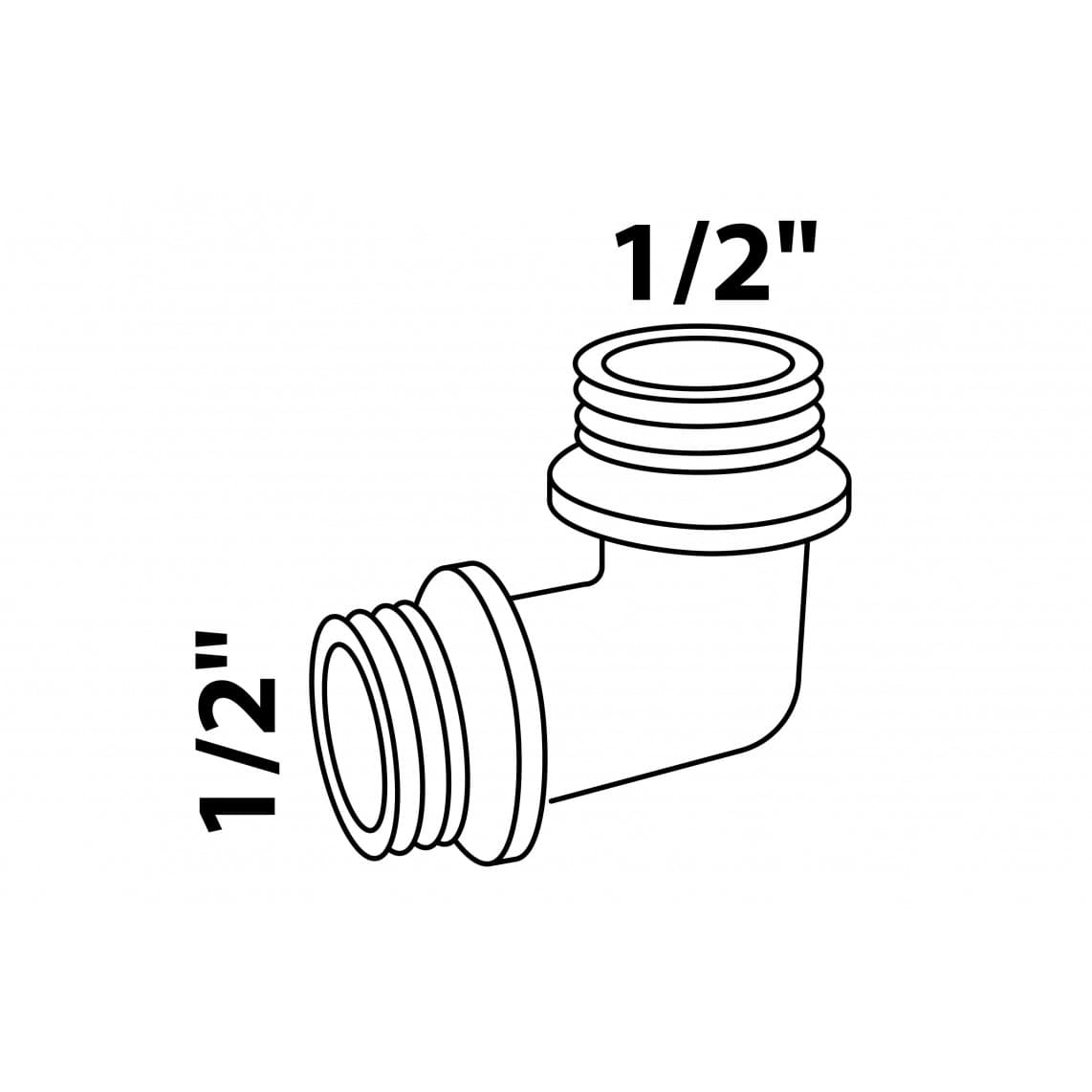 989396155 LT coude 90°, chromé, 1/2" M