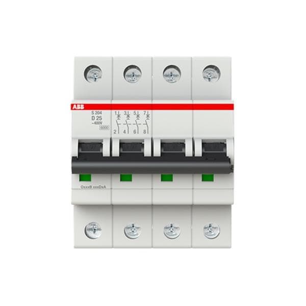 Disjoncteur tétrapolaire 6kA S204 courbe D 25A