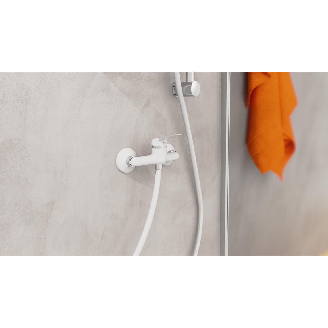 NI168SCR-W SPEED Douchekraan, wit/chroom