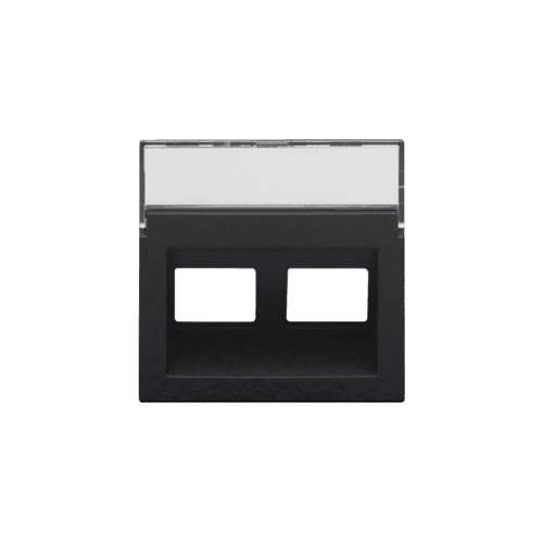 Enjoliveur data 2x RJ sortie oblique, couleur piano black coated
