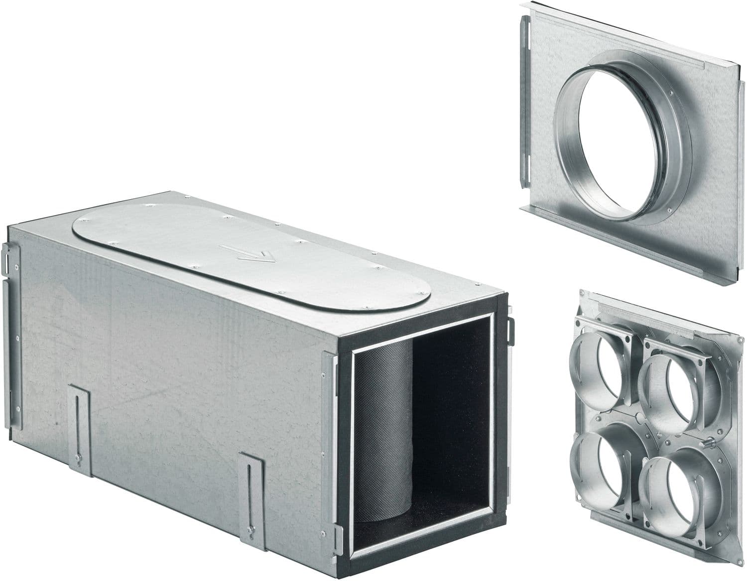 KIT COMFOWELL 220 SILENCIEUX AVEC PLAQUE D'EXTREMITE DN125 ET PLAQUE DE FIXATION 4XDN90 ZEHNDER
