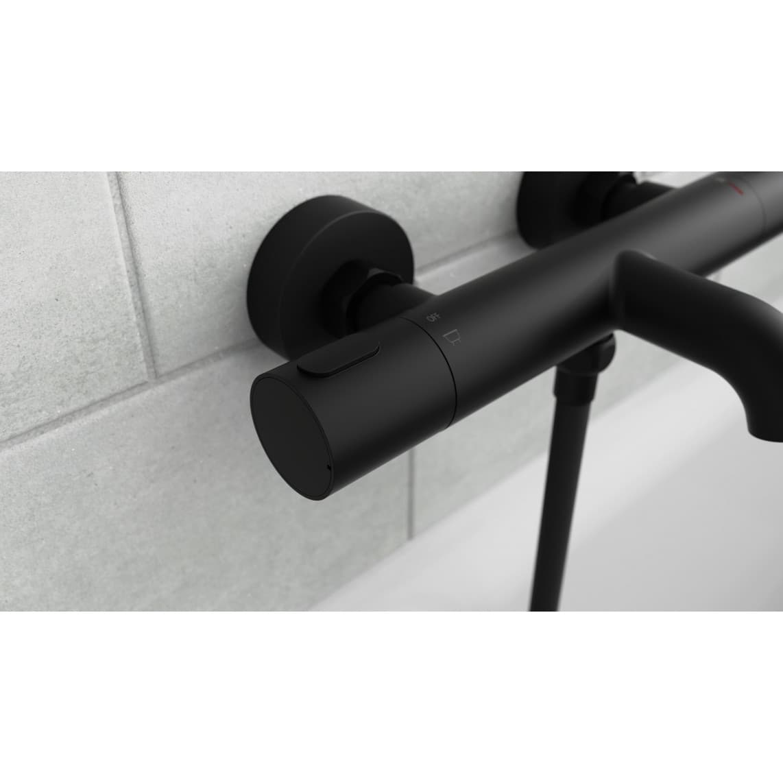 33196 LOS ANGELES Thermostatic bathtub mixer, black matt