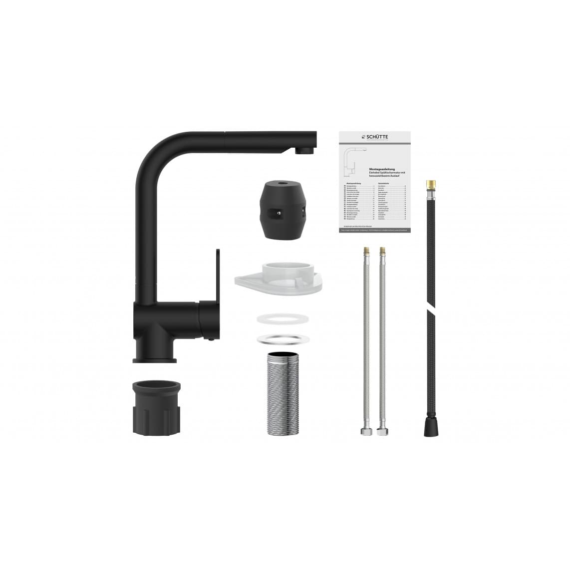 79760 LONDON Sink mixer, black matt, with pull-out spout