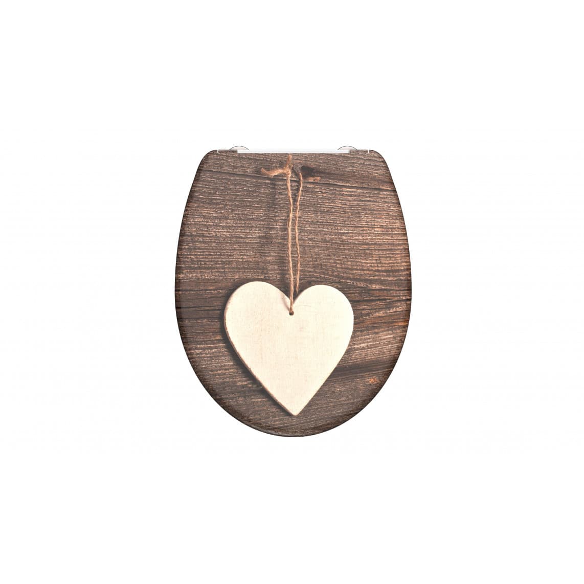 82377 Duroplast Toilet seat WOOD HEART, with soft close and quick release