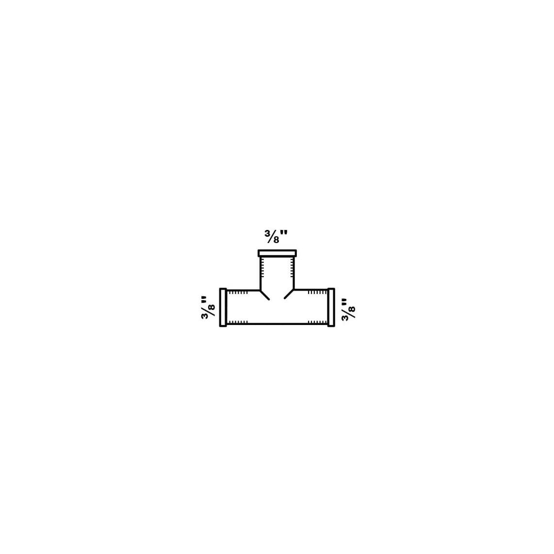 989401355 LT pièce en T, vierge, 3/8" F