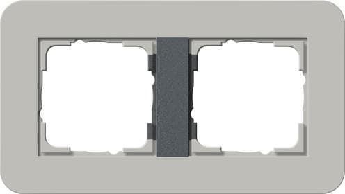 Cadre de finition Gira E3 Soft-Touch Gris avec cadre de support Anthracite Soft-Touch Gris avec