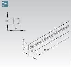 Goulotte hauteur 20 largeur 20mm longueur = 2m Brun