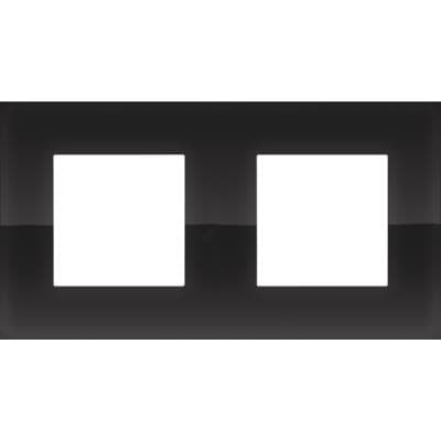Double plaque de recouvrement de 71mm d'entraxe Niko Pure liquid Black