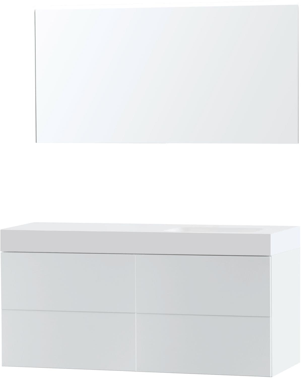 MEUBLE PURO SOLO BLANC ASYMETRIQUE 140 DROITE SOLID PURO MIROIR