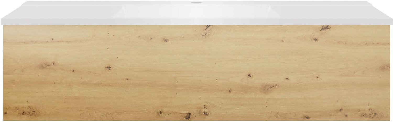 SOUS MEUBLE COFFEE 1 TIROIR 120 CHENE DECOR URBAN+LAVABO BLANC MAT