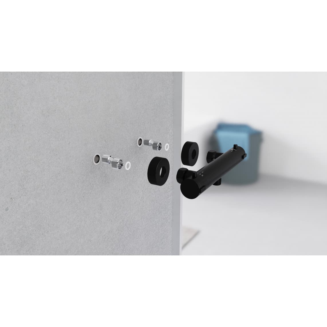 52466 LONDON Mitigeur thermostatique de douche, noir mat