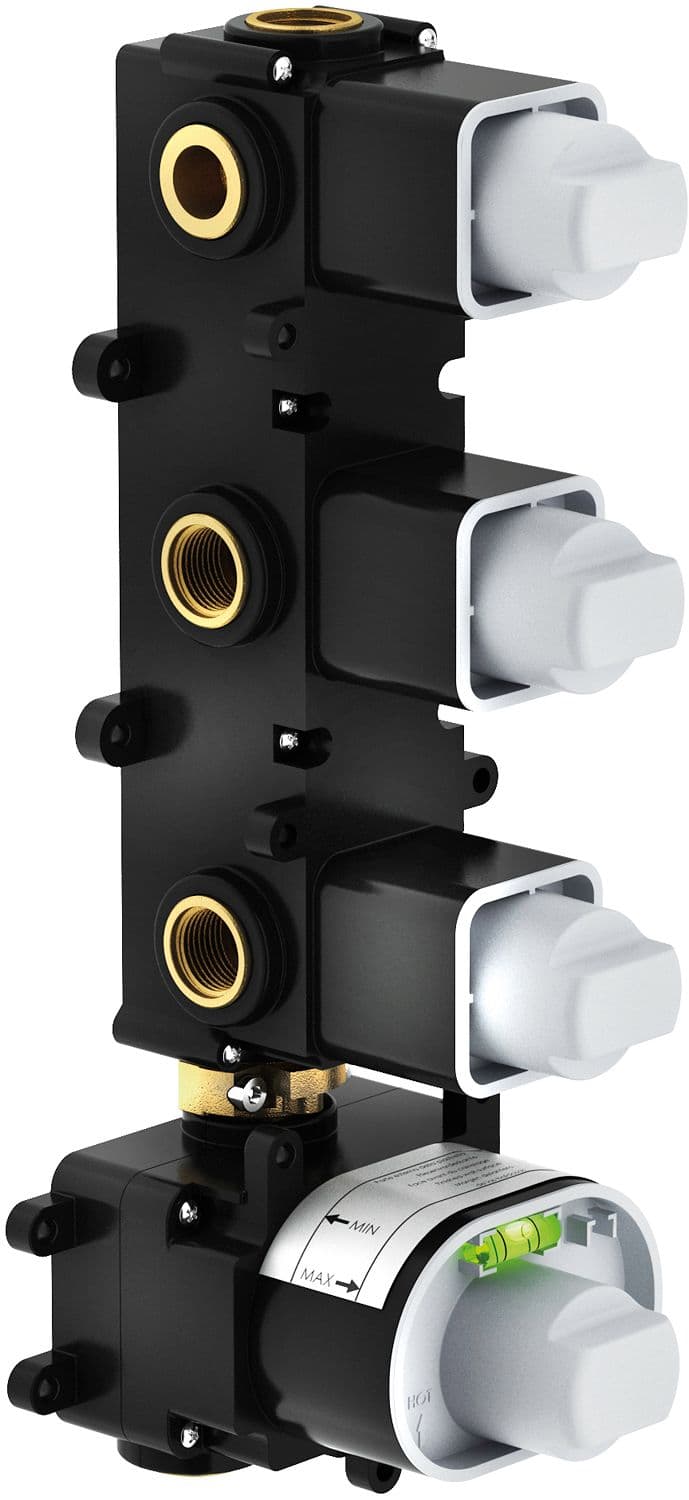 THERMOSTAT A ENCASTRER+ 3 ROBINETS D'ARRET NOBILI