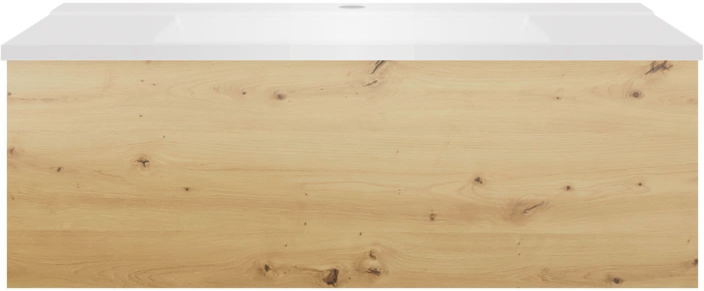 SOUS MEUBLE COFFEE 1 TIROIR 90 CHENE DECOR URBAN+LAVABO BLANC