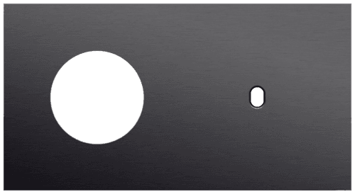 Plaque de recouvrement double, horizontale 71 mm d'entraxe, pour une fonction de commutation simple et une fonction de prise de courant, Niko Toggle alu black brushed
