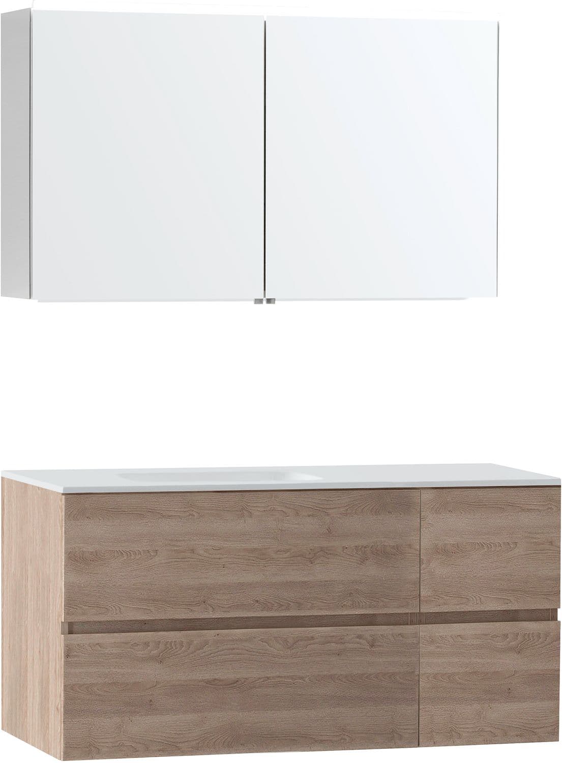 MEUBLE MOLTO CHENE NATUREL 125 GAUCHE SOLID ARMOIRE TOILETTE