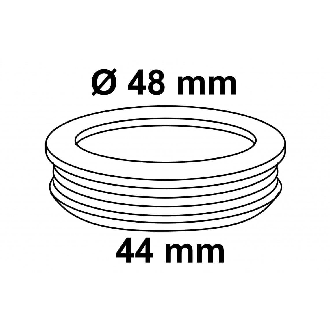 980001402 Flush pipe connector for standard toilet, 44 x 48 mm