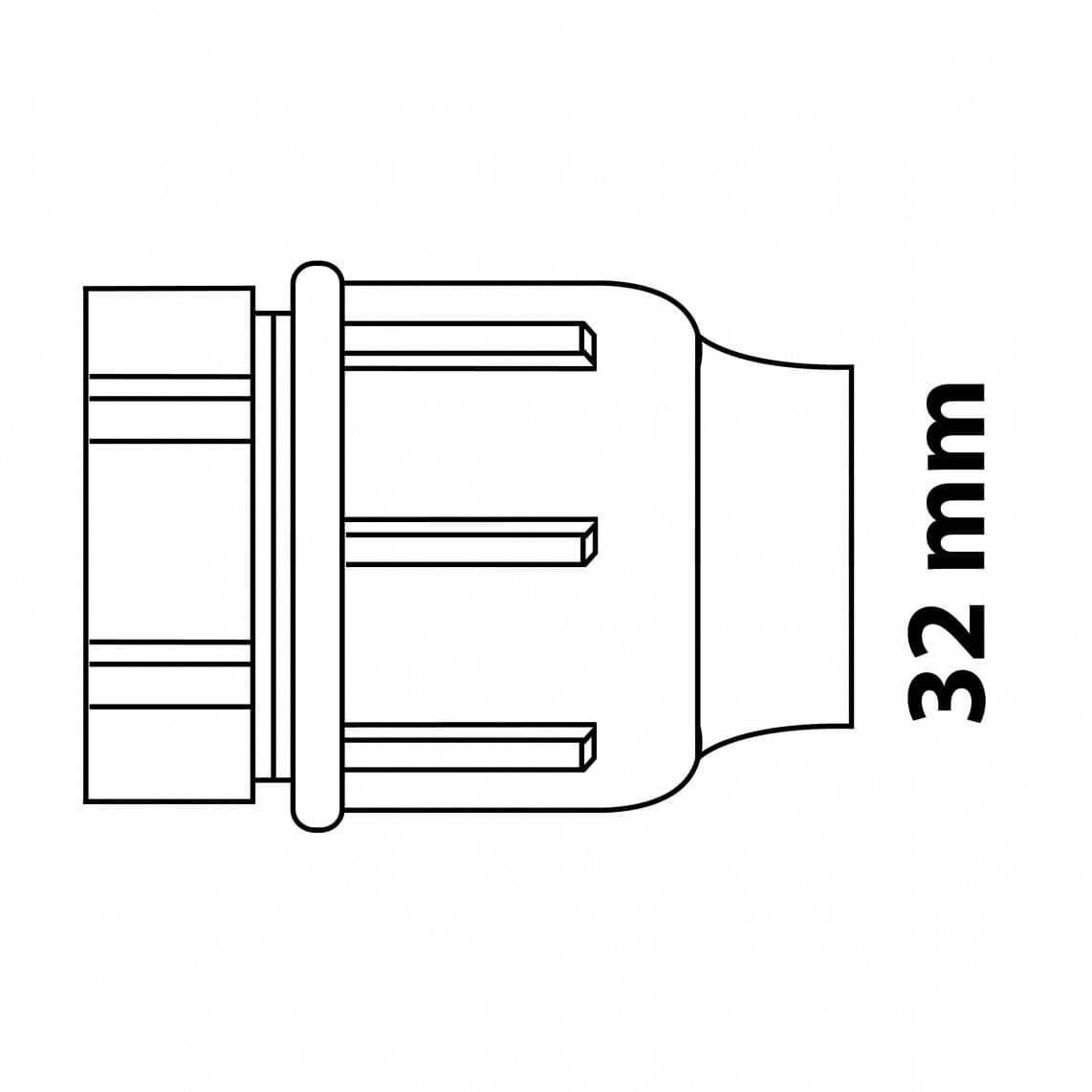 984846717 PP pièce d´extrémité, 32 mm, raccord à serrer pour PEHD/socarex