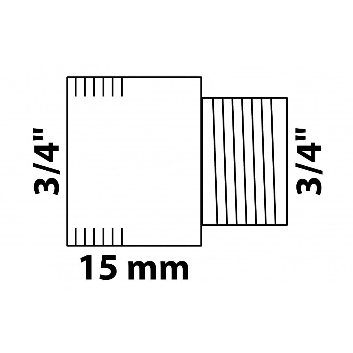 989317355 MS kraan verlengstuk, blanco, 3/4" x 15 mm,