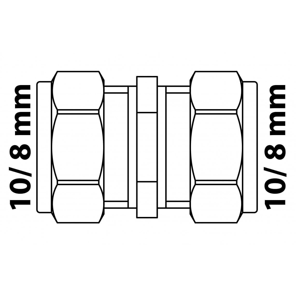 989454117 LT pièce de raccordement, vierge, 10 mm / incl. 2x jeu de réduction 8 mm, raccord à serrer pour tube en cuivre