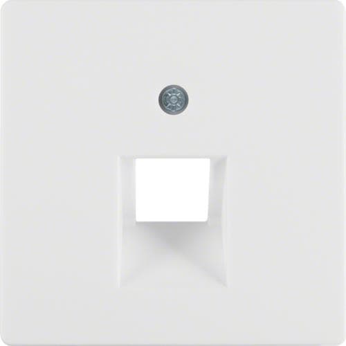 Enjoliveur pour prise informatique simple Berker Q.1 / Q.3 Blanc polaire, Velours