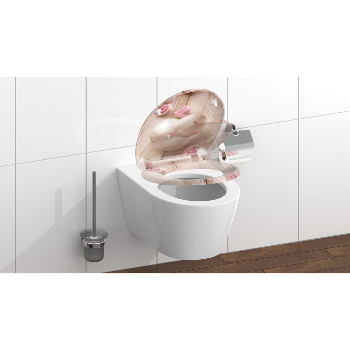 82370 abattant WC en Duroplast ROMANTIC, avec frein de chute et déclipsable