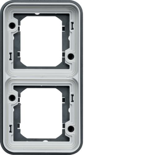 Support encastré Cubyko, double, vertical, Gris