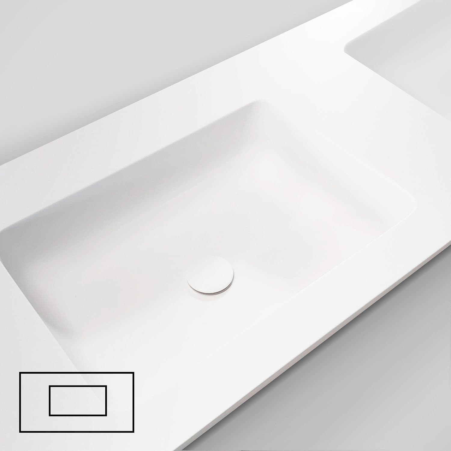 TABLET TAILOR TOP DOUBLE LAVABO DROITE 200CM SOLID XONYX BLANC