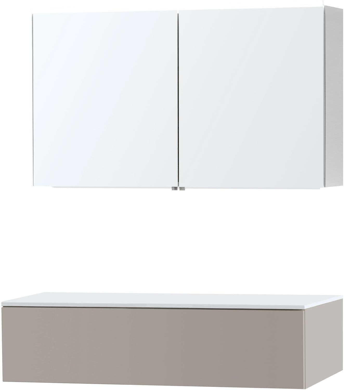 MEUBLE PURO DUO GRIS 120 1 TIROIR SOLID A POSER ARMOIRE TOILETTE