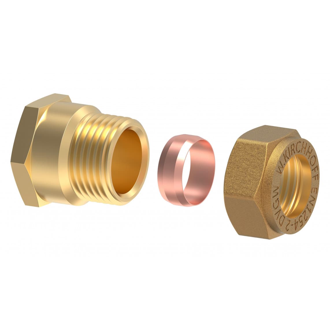 989456417 LT pièce intermédiaire, vierge, 22 mm x 3/4" F, raccord à serrer pour tube en cuivre,