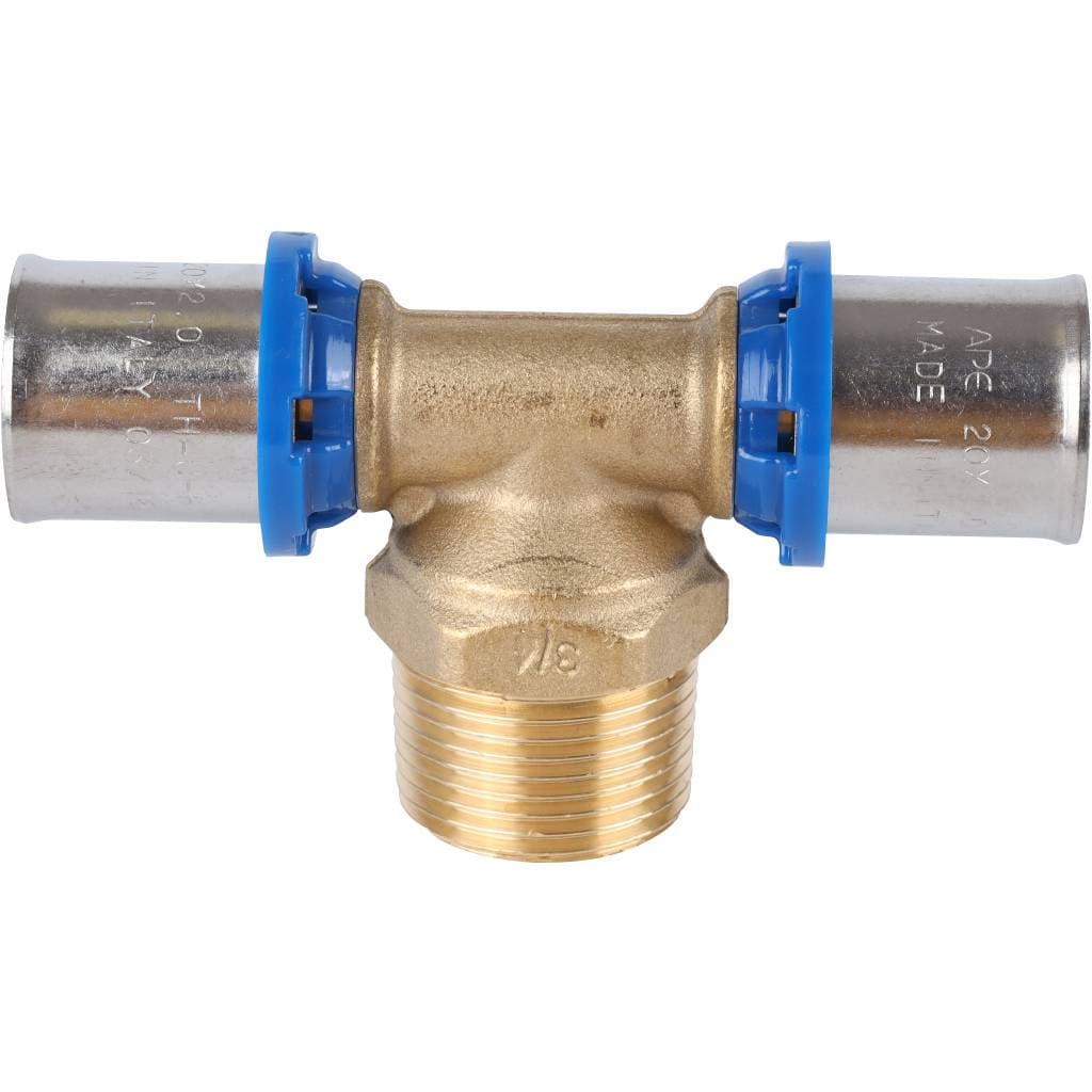 T 20MM-3/4"M-20MM ALUPEX