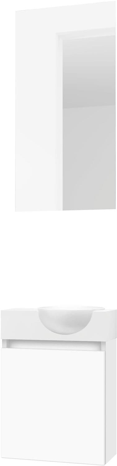 LAVE-MAINS FORM MINI QUO DROIT / 1 PORT/MIROIR BLANC