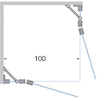 PORTE PIVOTANTE AVEC PARTI FIX ACCES D'ANGLE <100CM H 200CM BLANC MAT-TIMELESS