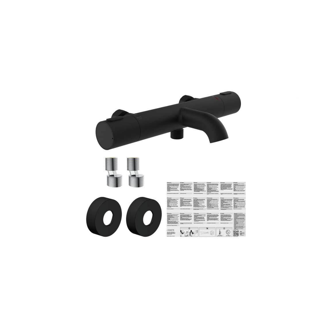 33196 LOS ANGELES Thermostatic bathtub mixer, black matt